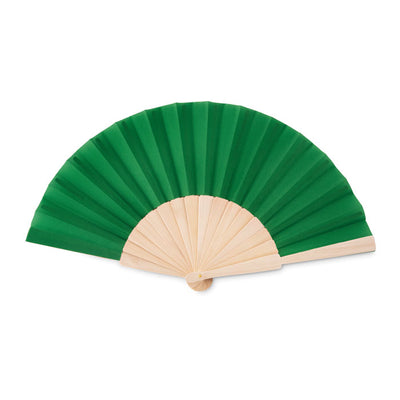 Branded Manual hand fan with wood handle