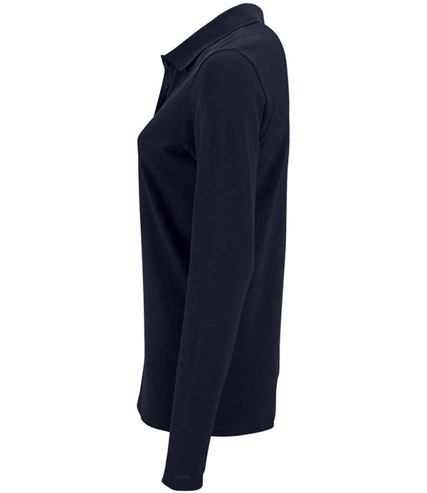 SOL'S Ladies Perfect Long Sleeve Piqué Polo Shirt French Navy