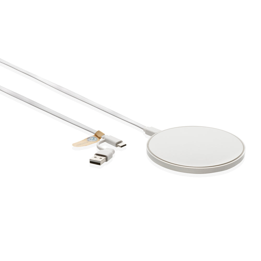 Branded RCS standard recycled plastic 10W wireless charger