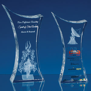 21cm Optical Crystal Pointed Slope Award