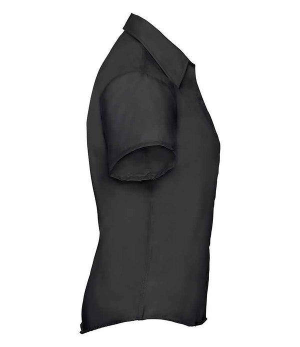 Russell Collection Ladies Short Sleeve Ultimate Non-Iron Shirt Black