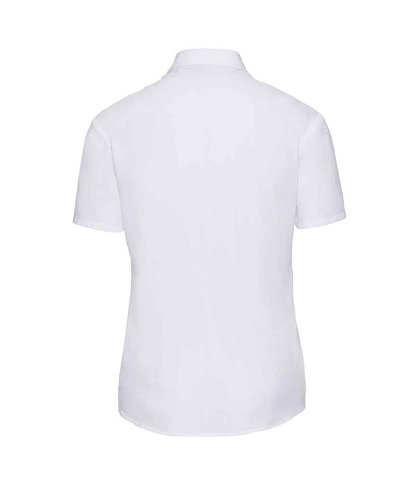 Russell Collection Ladies Short Sleeve Easy Care Poplin Shirt