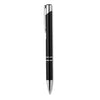 Push button pen with black ink in black