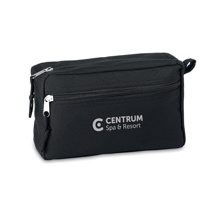 Branded 600D RPET toilet bag
