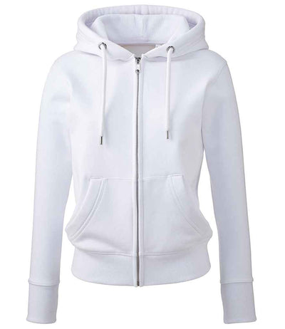 Anthem Ladies Organic Full Zip Hoodie White