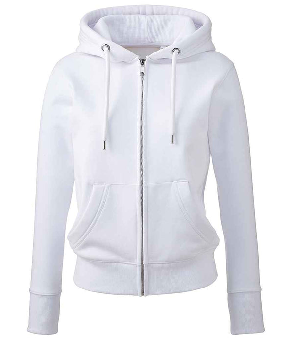 Anthem Ladies Organic Full Zip Hoodie White
