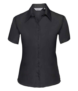 Russell Collection Ladies Short Sleeve Ultimate Non-Iron Shirt Black