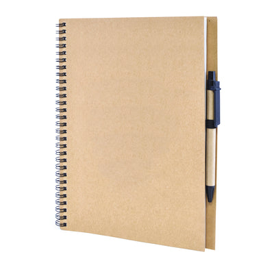 Lacrimoso A4 sized recycled notepad with pen. 70gsm paper