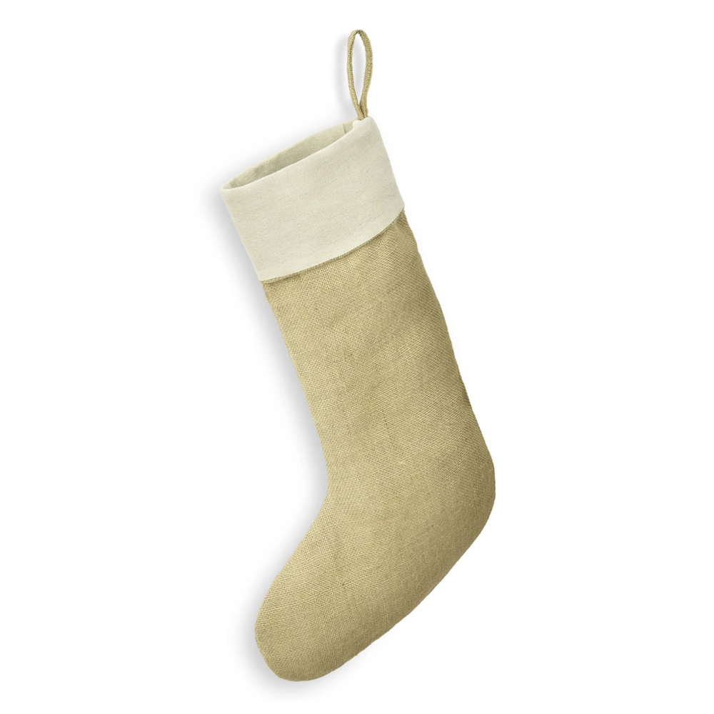 Printed Christmas Jute Stocking