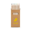 BIRD. Pencil box with 6 coloured pencils