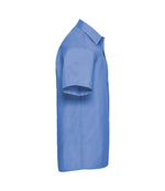Russell Collection Short Sleeve Easy Care Poplin Shirt Corporate Blue