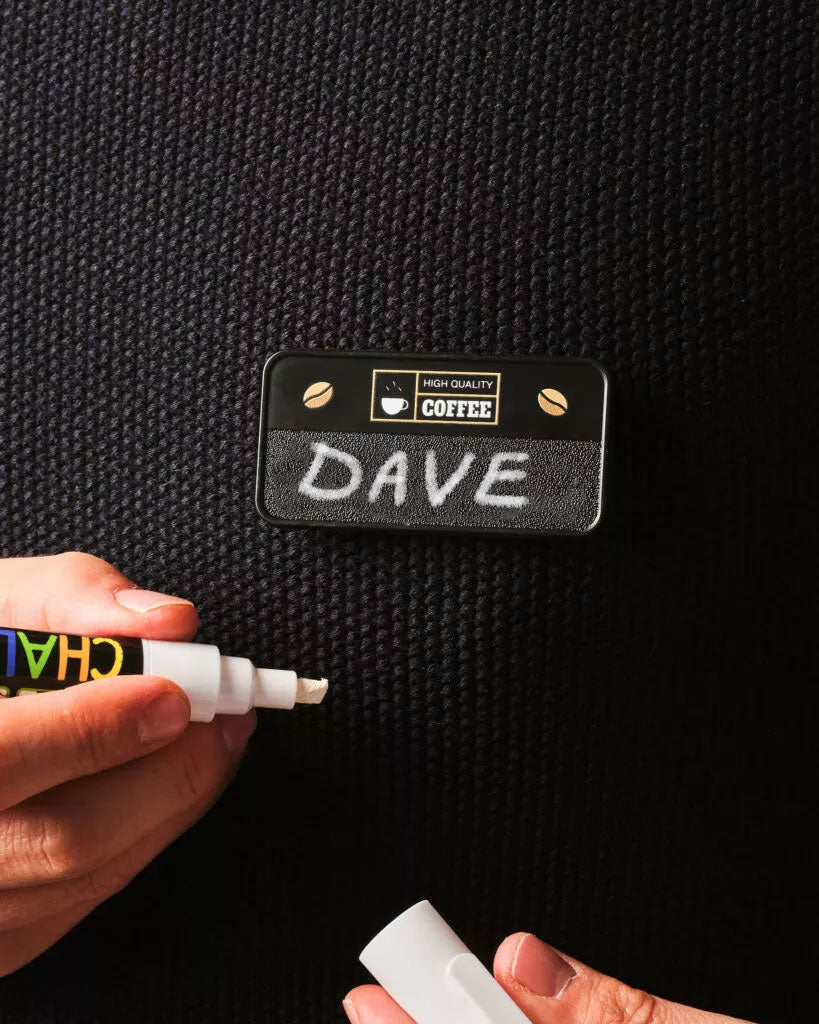 Chalkboard Name Badge - Low Window - Safety Pin