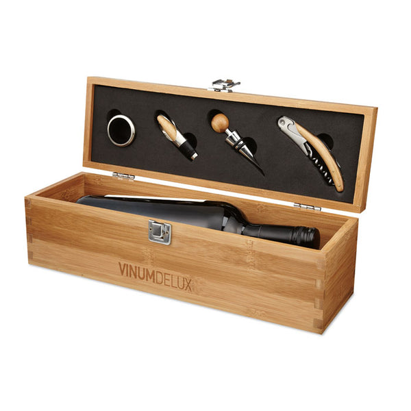 Branded Wine set in bamboo box