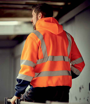 Yoko Hi-Vis Pull Over Hoodie Orange/Navy