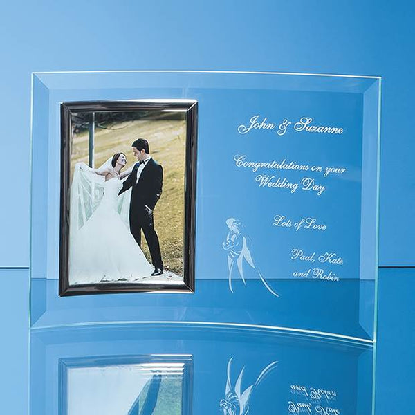 Branded Bevelled Glass Crescent Frame for 3 1/2" x 5" Portrait Photo