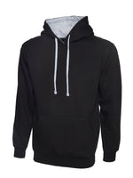 Branded Contrast Hooded Sweatshirt