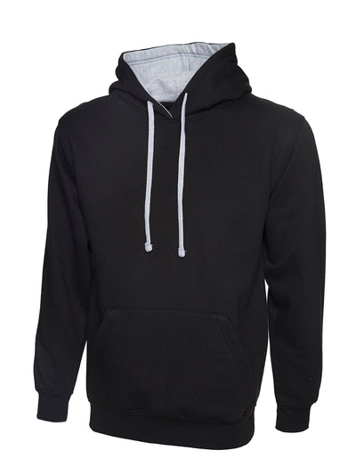 Branded Contrast Hooded Sweatshirt