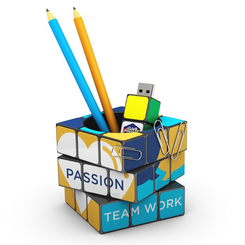 Branded Promotional Rubik's Pen Pot