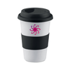 Branded Ceramic mug w/ lid and sleeve