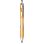Nash bamboo ballpoint pen with silver accents
