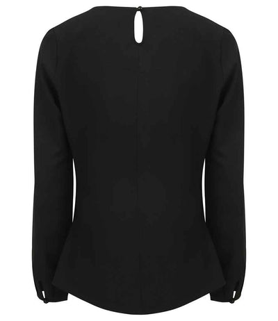 Henbury Ladies Pleat Front Long Sleeve Blouse