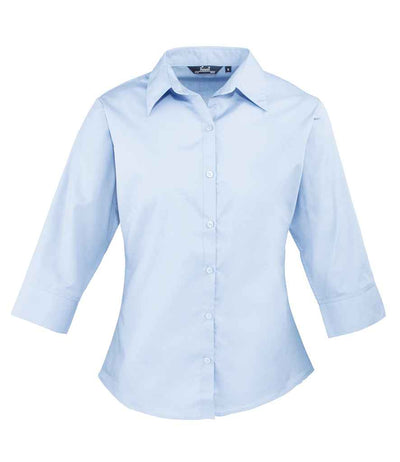 Premier Ladies 3/4 Sleeve Poplin Blouse