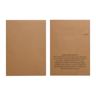 Seed Pack in Kraft Paper Envelope Butterfly & Bee Mix