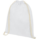 Branded Oregon 140 g/m² cotton drawstring backpack 5L