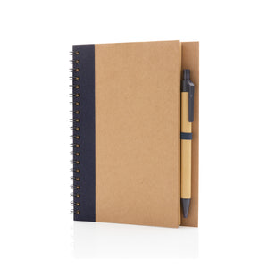 Kraft spiral notebook with pen