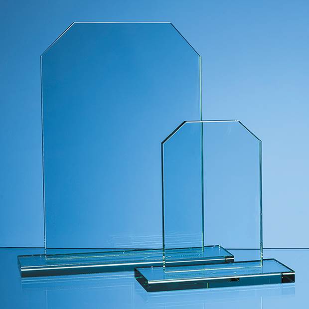 Branded 25cm x 17cm x 12mm Jade Glass Honour Award