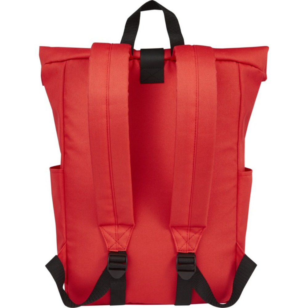 Branded Byron 15.6" GRS RPET roll-top backpack 18L