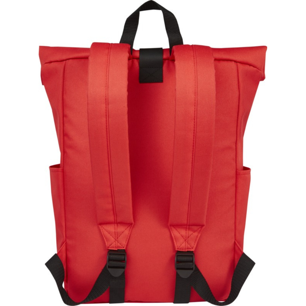 Branded Byron 15.6" GRS RPET roll-top backpack 18L