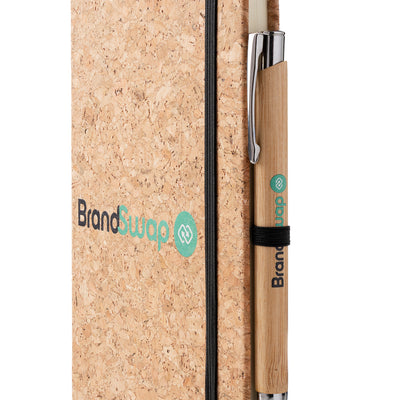 A5 Ceva Notebook & Wells Bamboo Pen Set