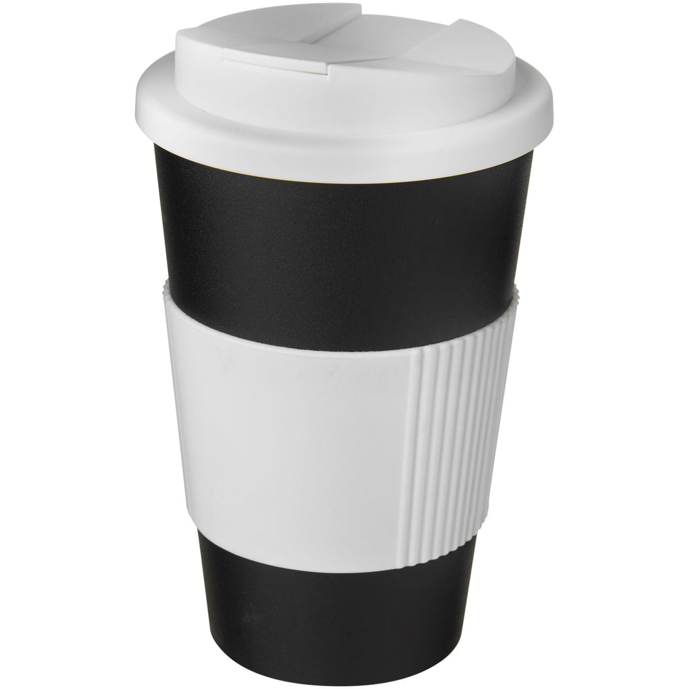 Branded Americano® 350 ml tumbler with grip & spill-proof lid