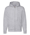 Fruit of the Loom Premium Zip Hooded Sweatshirt Heather Grey