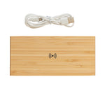 Branded Bamboo alarm clock with 5W wireless charger