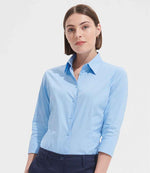 SOL'S Ladies Effect 3/4 Sleeve Fitted Shirt Bright Sky