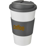 Branded Americano® 350 ml tumbler with grip & spill-proof lid