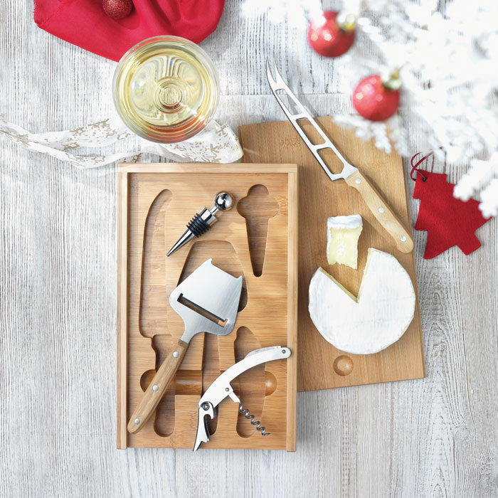 Branded Cheese and wine set