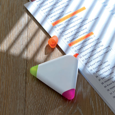 Triangular Highlighter pen for highlighting paper 