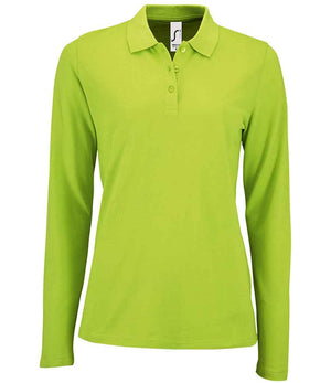 SOL'S Ladies Perfect Long Sleeve Piqué Polo Shirt Apple Green