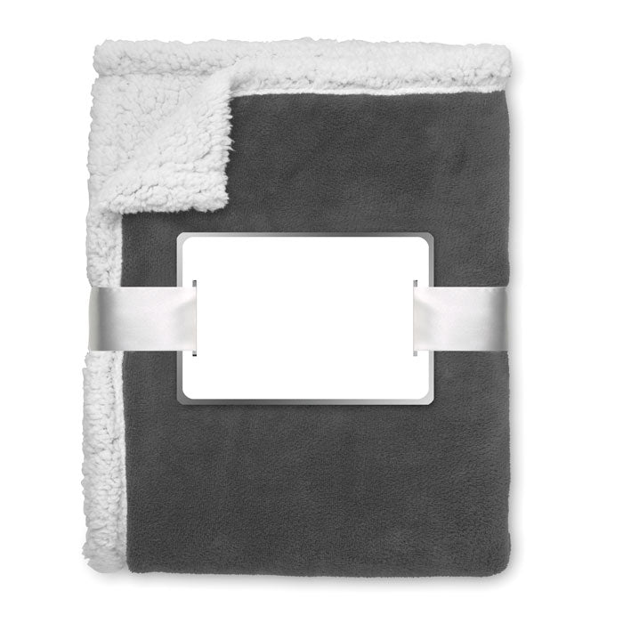 Branded Blanket coral fleece/ sherpa