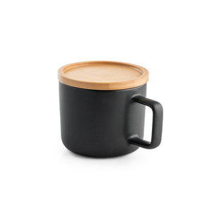 FANGIO. 230 mL ceramic mug with lid and bamboo base