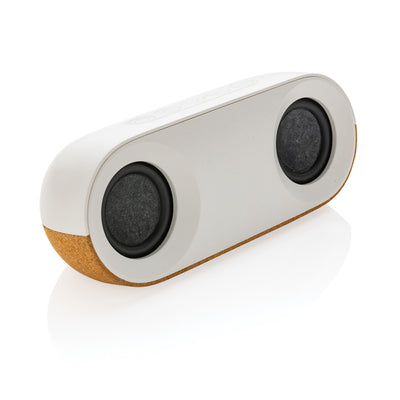 Branded Oregon RCS recycled plastic and cork 10W speaker