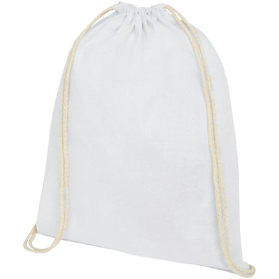 Branded Oregon 100 g/m² cotton drawstring backpack 5L
