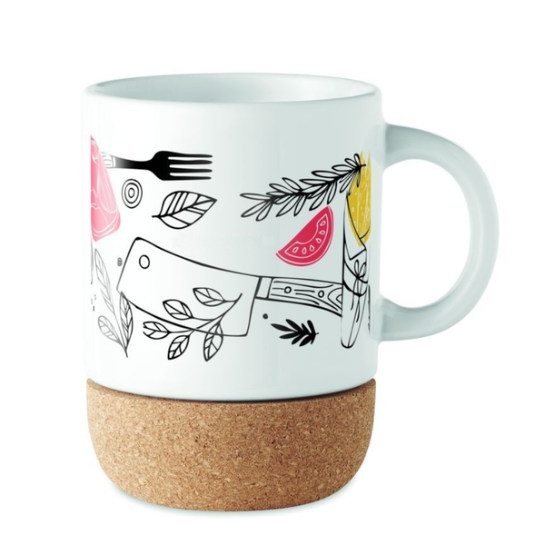 Sublimation mug with cork base