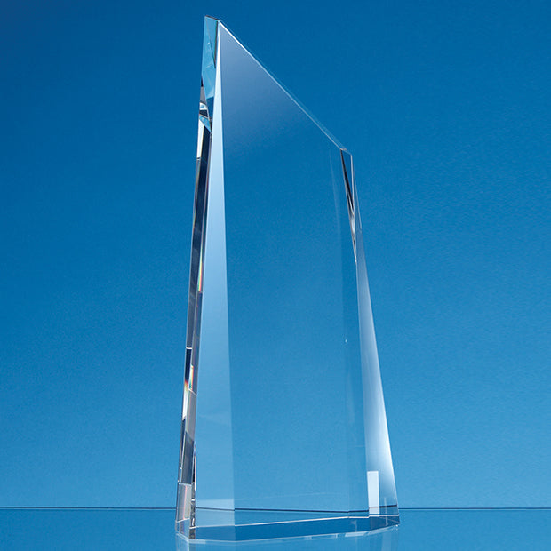 Branded 18cm Optical Crystal Facetted Peak Award