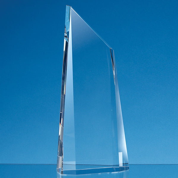 Branded 18cm Optical Crystal Facetted Peak Award