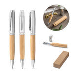 FUJI. Bamboo and metal ball pen with ABS case