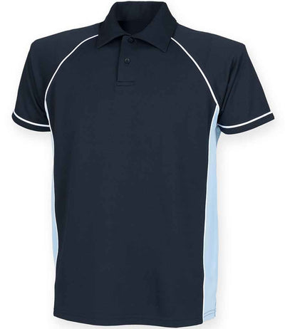 Finden + Hales Kids Performance Piped Polo Shirt Navy/Sky Blue/White